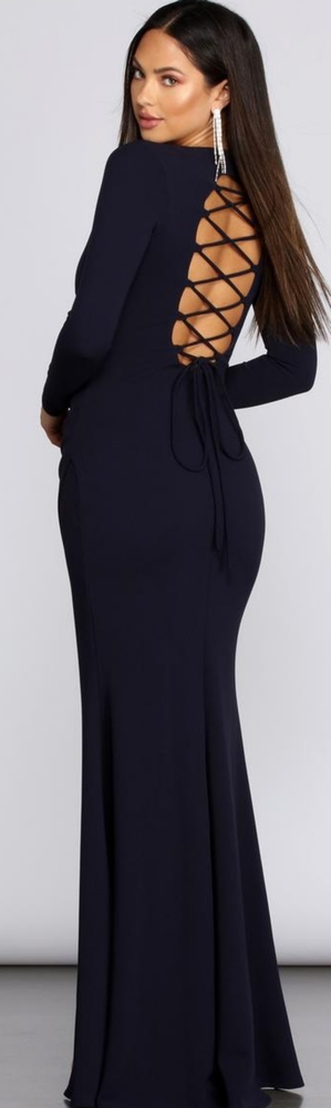 Lace evening gown